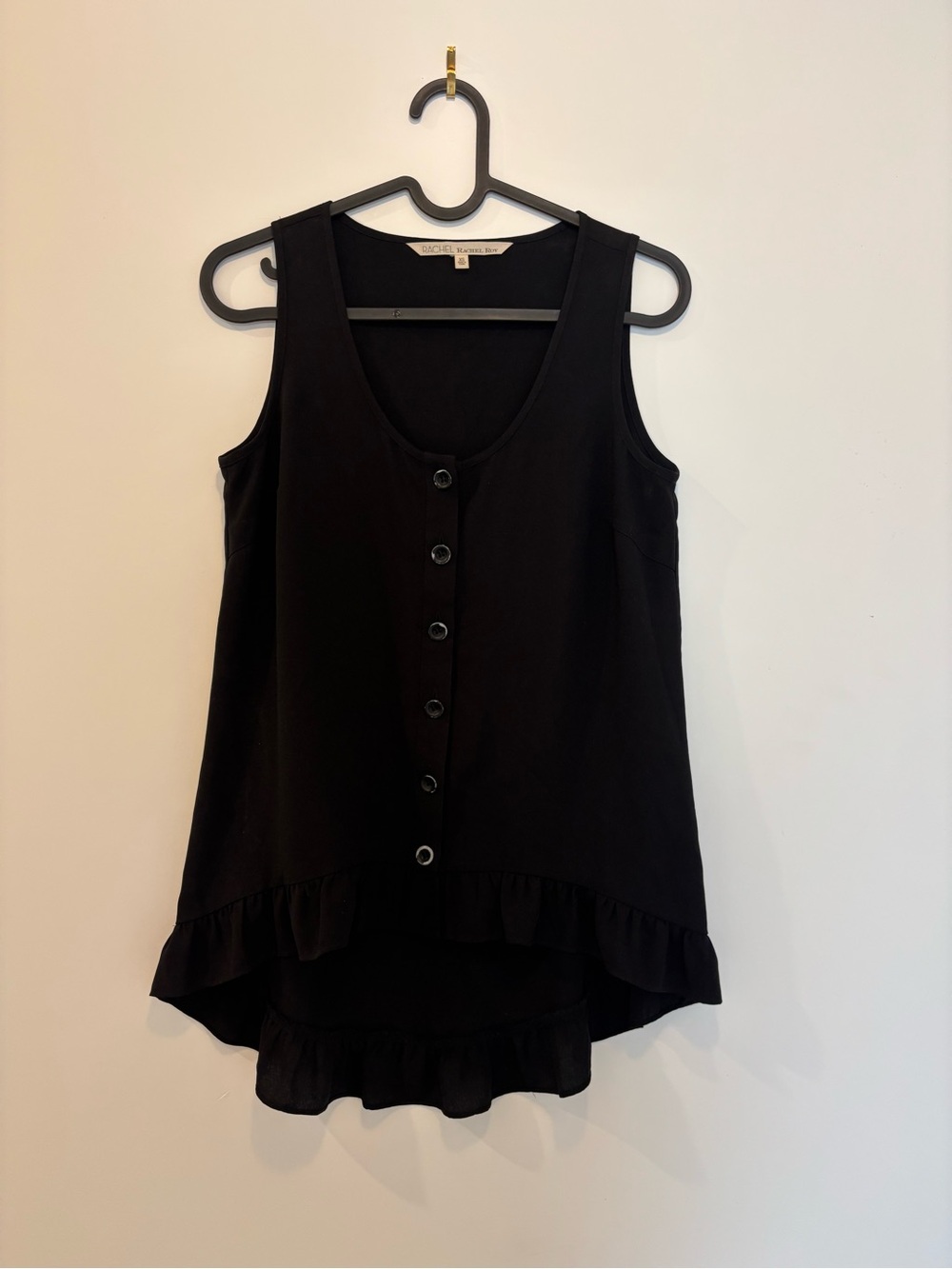 RACHEL Rachel Roy Black Scoop Neck Tank Top